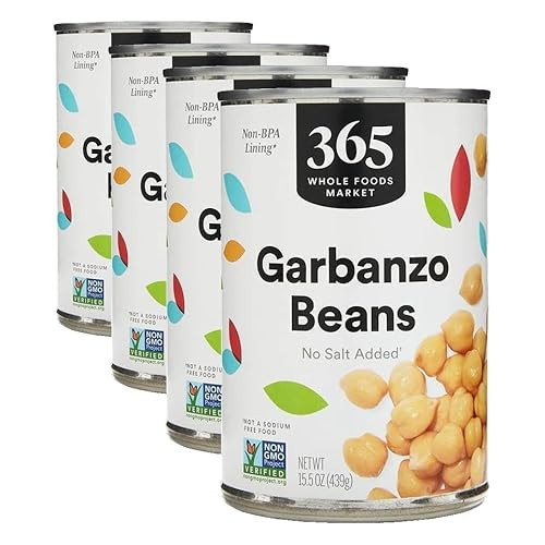 365 by Whole Foods Market, Unsalted Garbanzo Beans, 15.5 Ounce (Pack of 4) | Amazon (US)