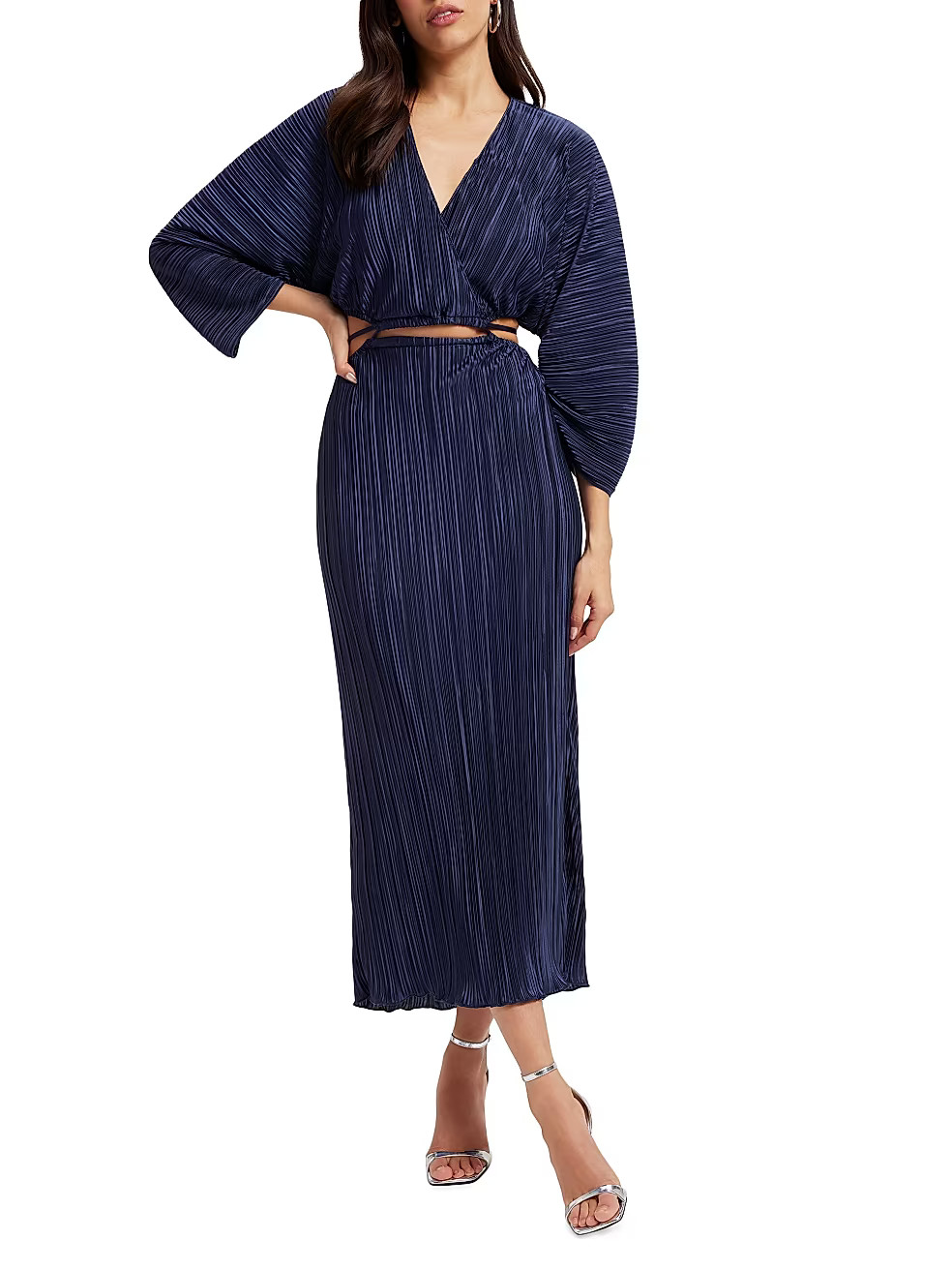 GOOD AMERICAN Always Fits Plissé-Pleated Midi-Dress | Saks Fifth Avenue
