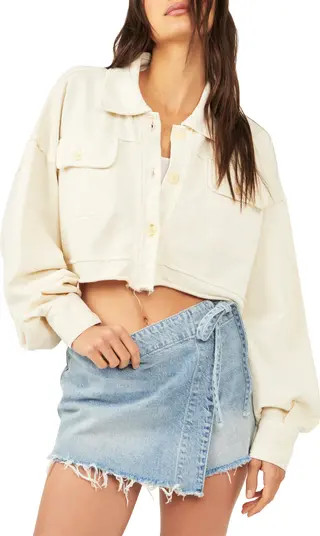 Free People Saturday Cotton Crop Shirt Jacket | Nordstrom | Nordstrom