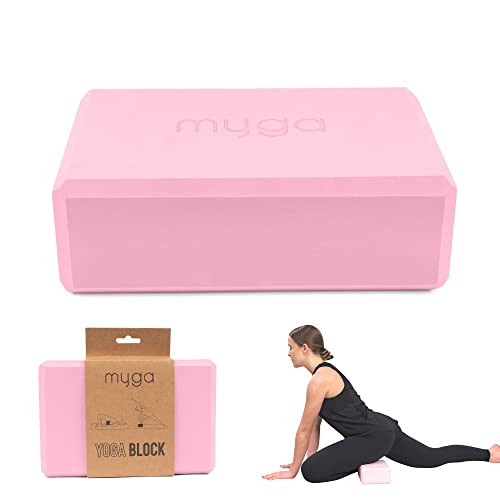 Myga Yoga Block - Lightweight EVA Foam Yoga Brick - High Density Non-Slip Block for Yoga Poses, Pilates, Balance and Flexibility - Dusty Pink | Amazon (US)