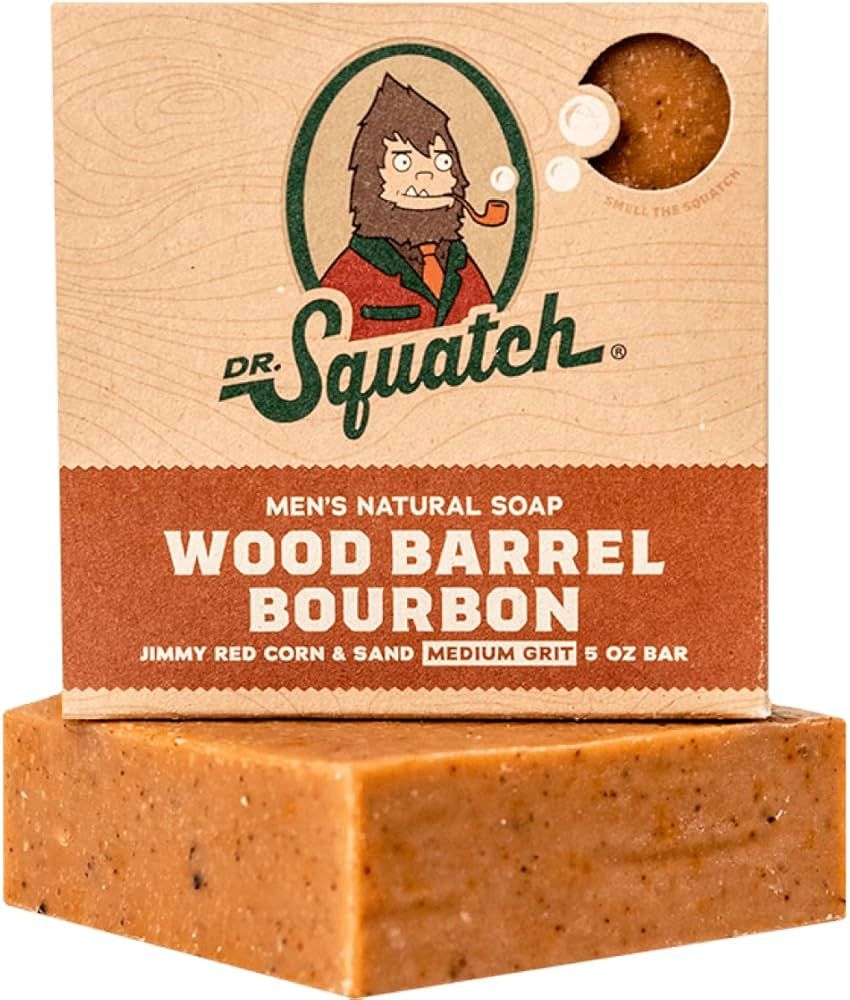 Dr. Squatch All Natural Bar Soap for Men with Medium Grit, Wood Barrel Bourbon 5 Ounce (Pack of 1... | Amazon (US)