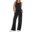 ANRABESS Womens Jumpsuits 2024 Casual Summer Dressy Romper Sleeveless Wide Leg Long Pants Outfits... | Amazon (US)
