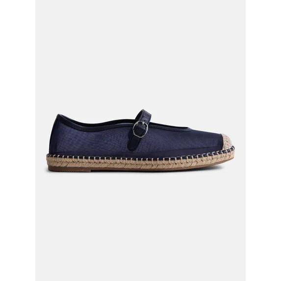 Free Assembly Women's Mesh Mary Jane Espadrilles | Walmart (US)