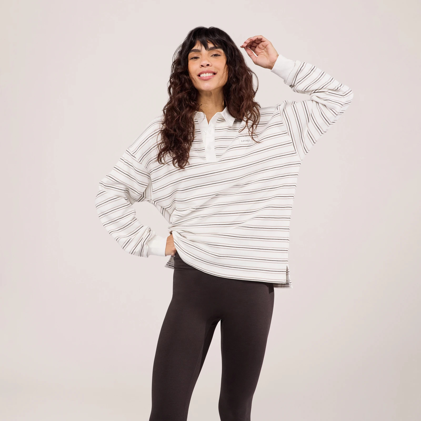 Polo Top | Stone Stripe | LOVALL