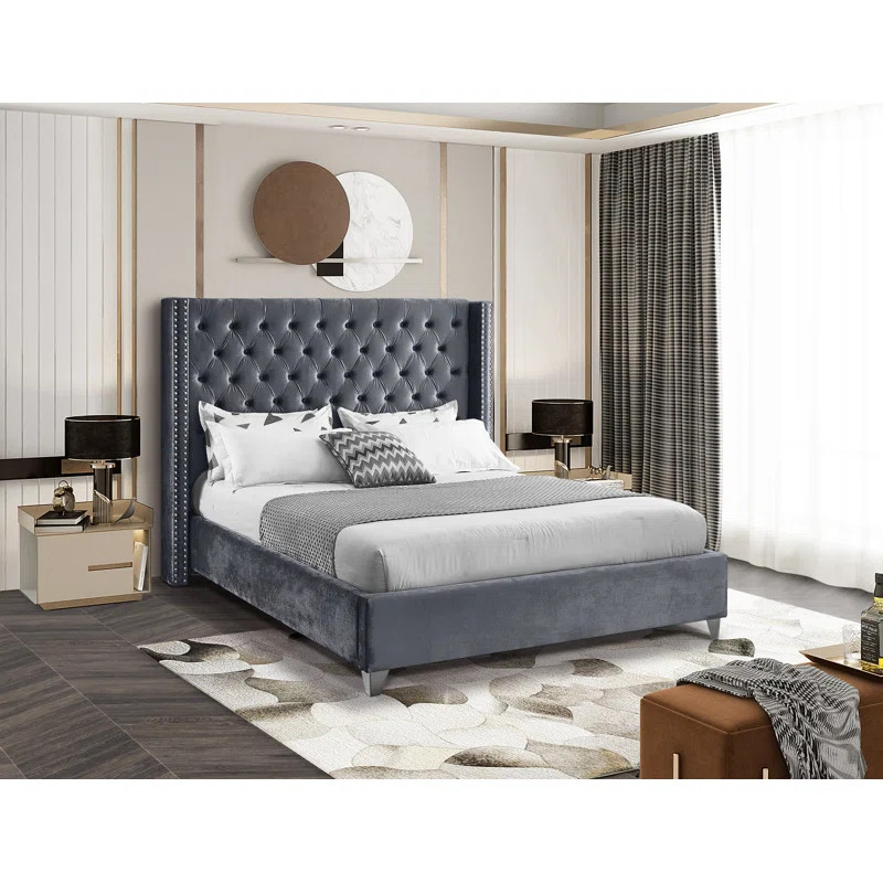 Jennie Tufted Upholstered Low Profile Platform Bed | Wayfair North America