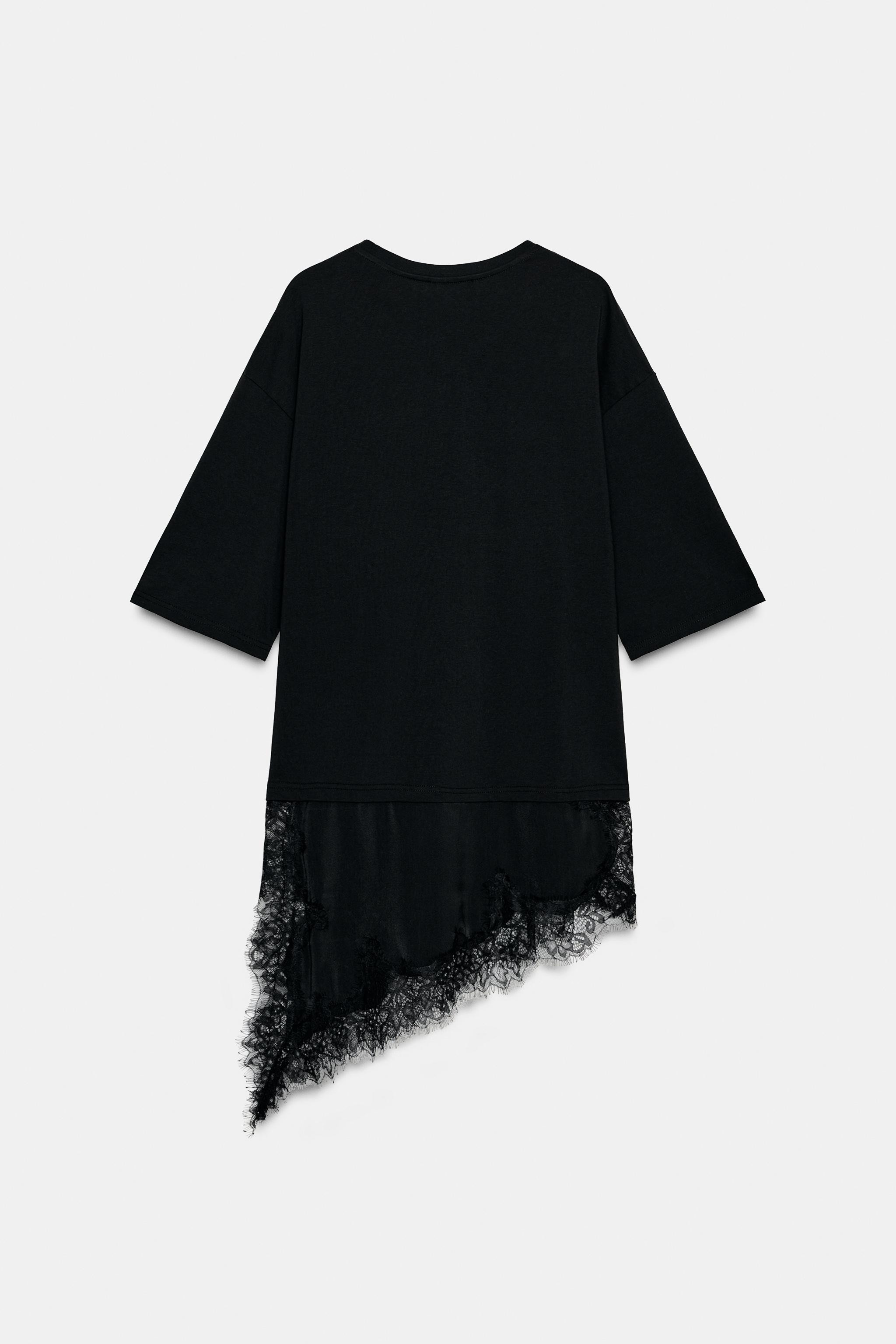 CONTRAST LACE T-SHIRT | Zara UK