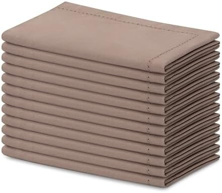 Blue Needles Set of 6 Hemstitch Linen Napkins 100% Cotton Chocolate Brown Cloth Dinner Napkins 18... | Amazon (US)