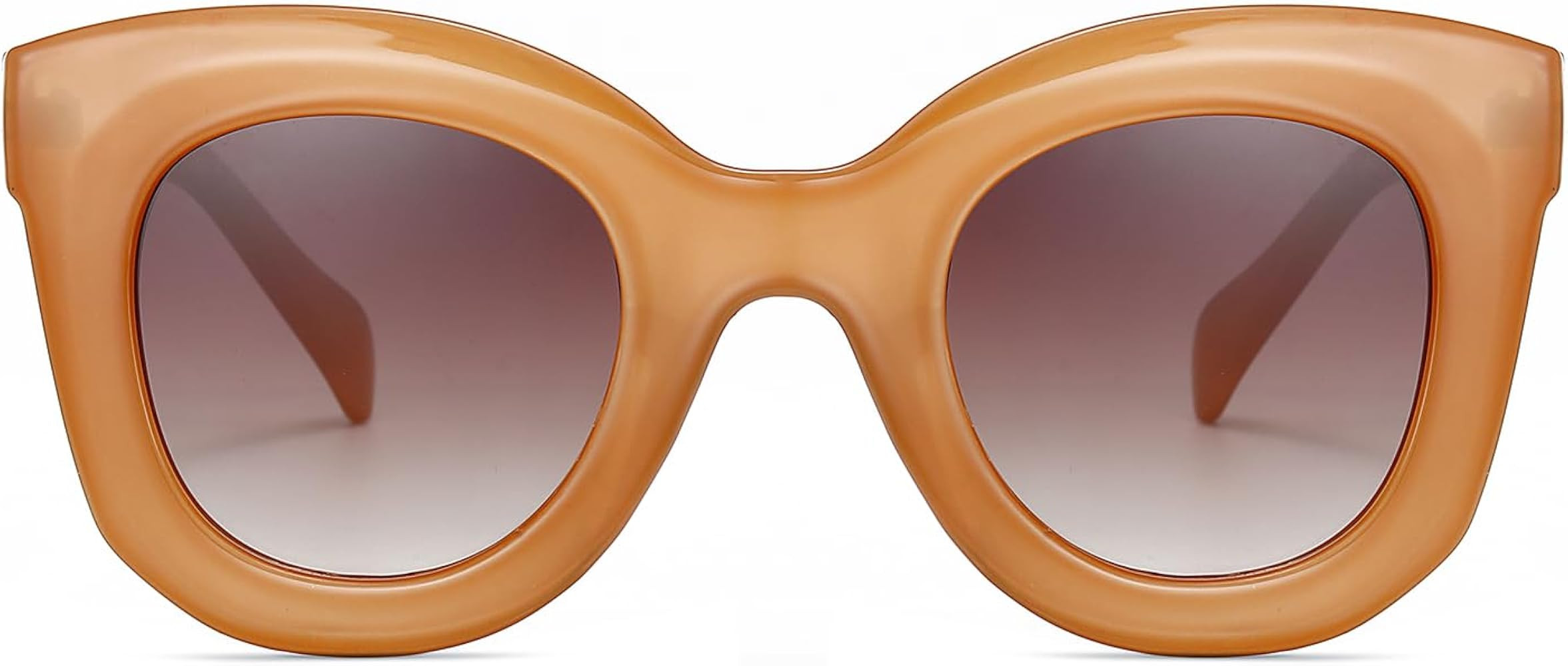 Freckles Mark Thick Fashion Butterfly Sunglasses for Women Trendy Round Cat Eye Sun Glasses | Amazon (US)