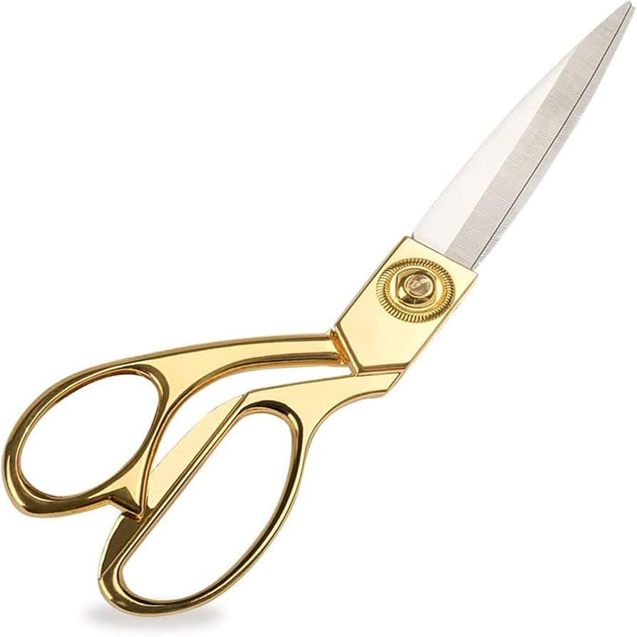 8.5 '' Gold Stainless Steel Sharp Tailor Scissors Professional Household Shears Craft Fabric Heav... | Amazon (US)