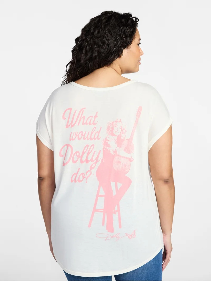 Terra & Sky Women's Plus Size Dolly Parton Graphic Tee with Short Sleeves, Sizes 0X-5X | Walmart (US)