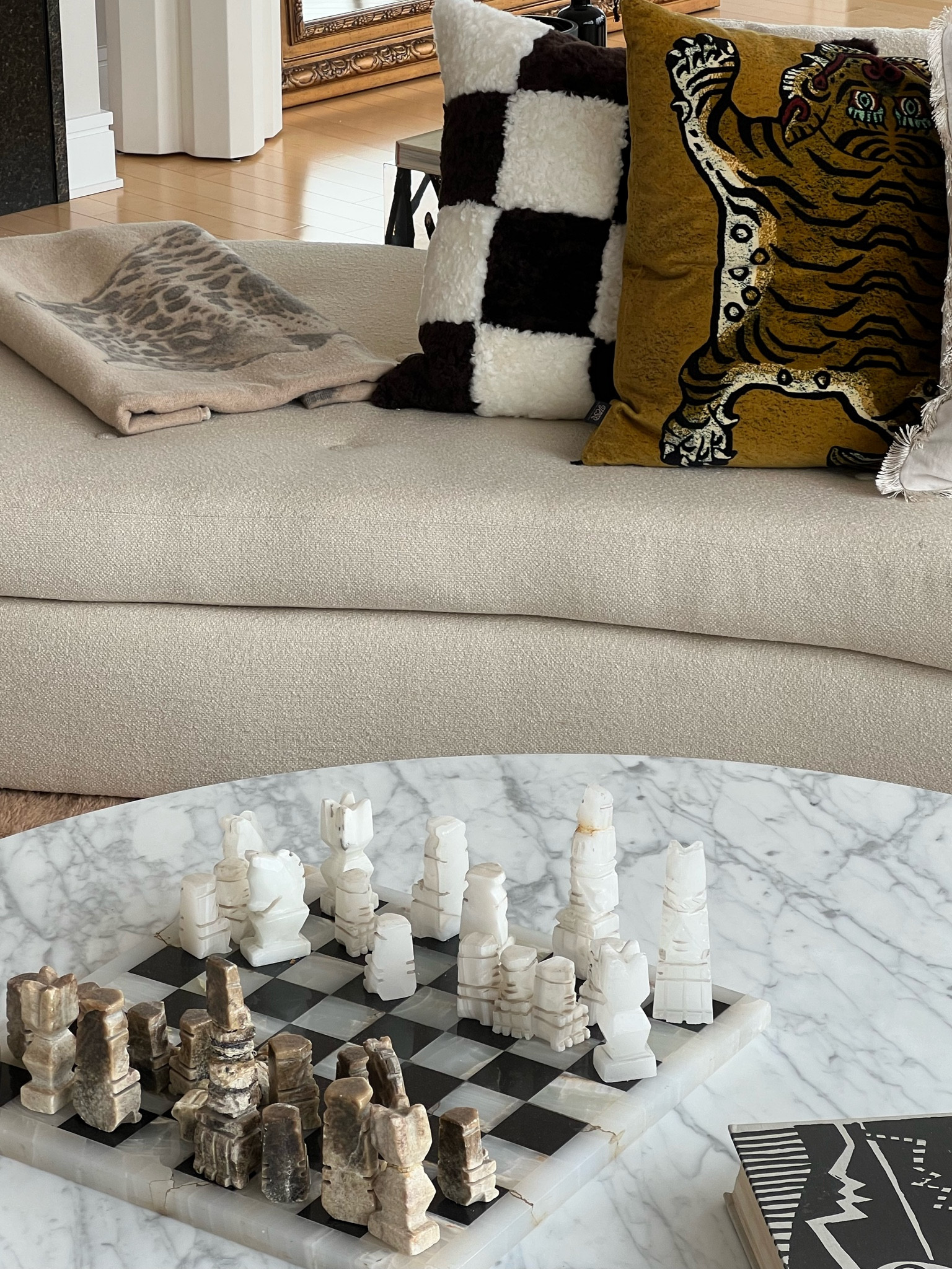 CB2 Shearling Checkered Pillow.

#LTKhome