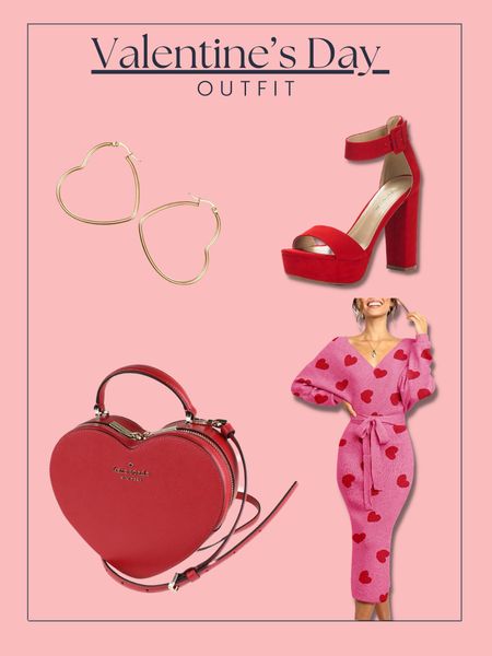 Valentine’s Day
Date night outfit
Valentine’s Day dress
Heels
Earrings
Heart handbag
Valentine’s Day gift