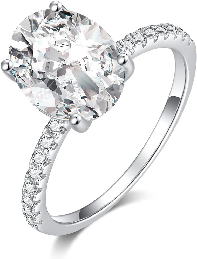 SecreTalk 1-3CT Oval Moissanite Engagement Ring for Women - Diamond Promise Wedding Band 925 Ster... | Amazon (US)