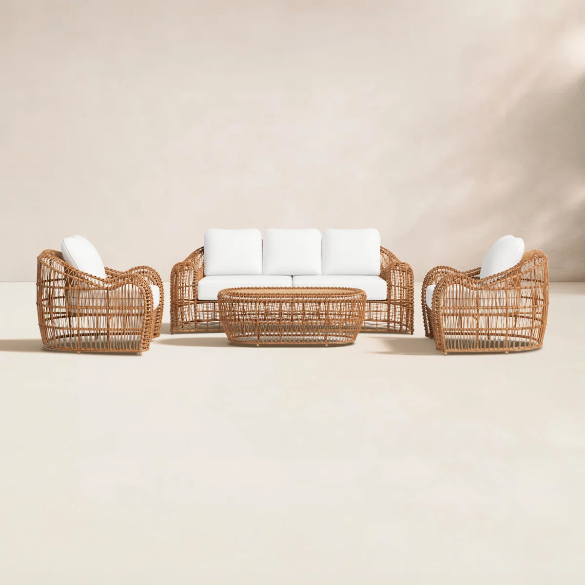 Alyshia 4 Piece Sofa Seating Group with Sunbrella Cushions | Wayfair North America