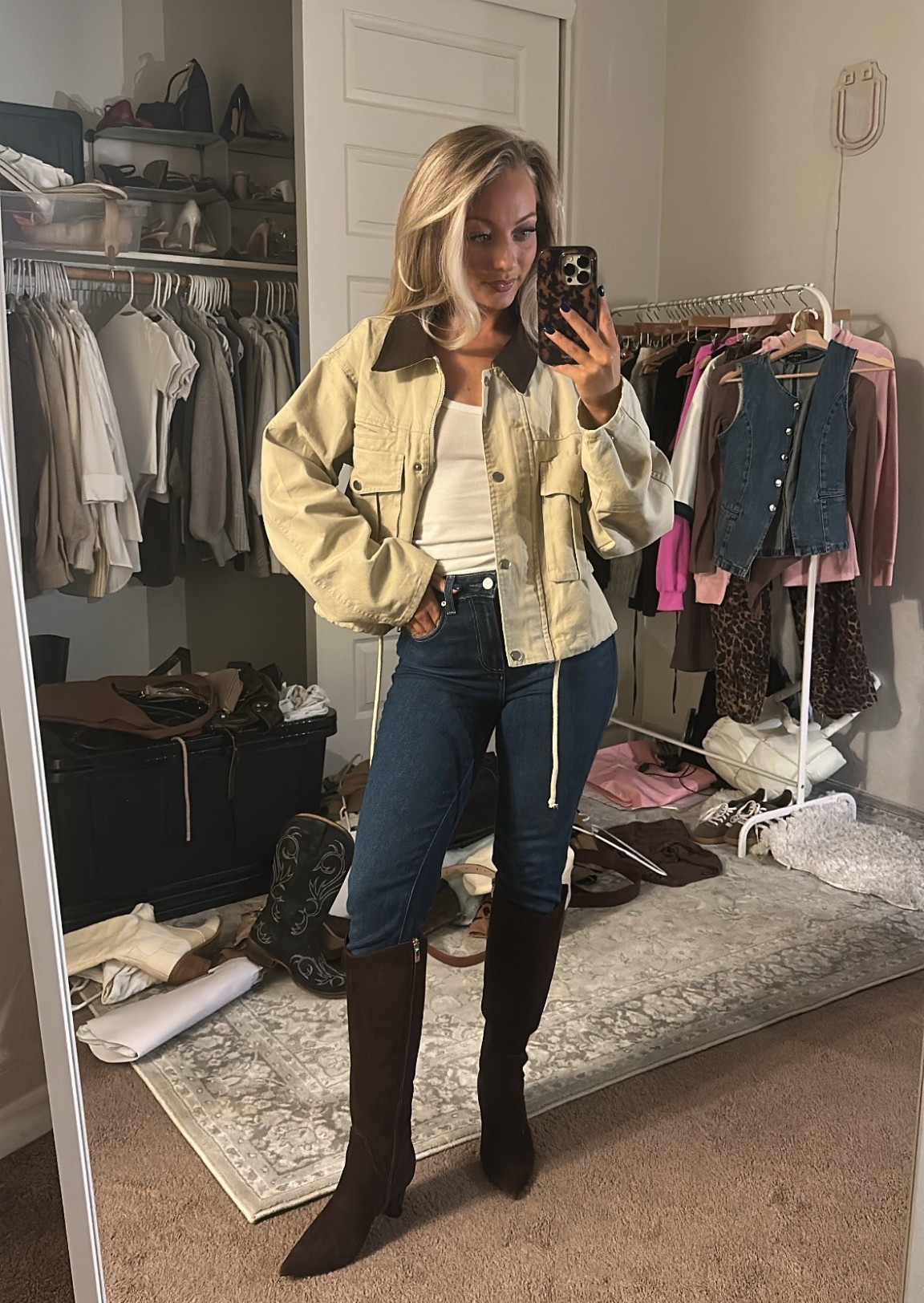 size up for jacket - wearing a medium im 5’2

#LTKFindsUnder50 #LTKPetite