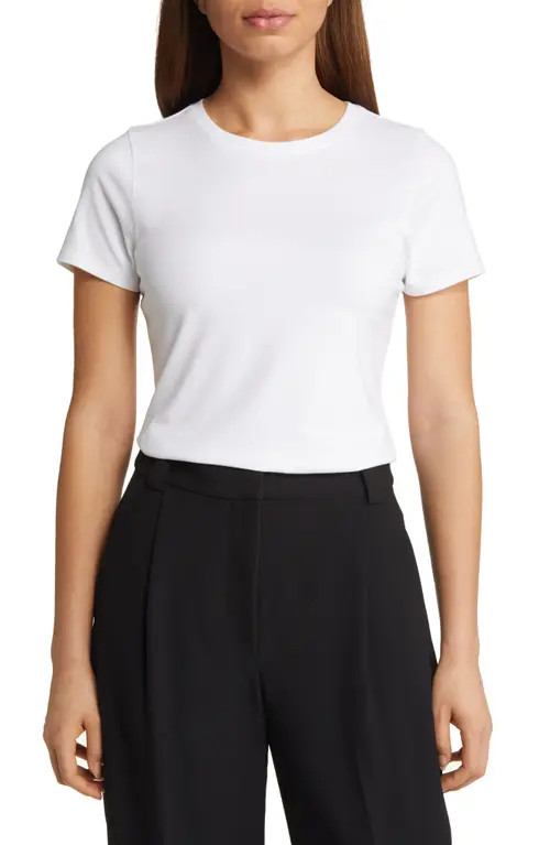 Nordstrom Pima Cotton Blend Crewneck T-Shirt in White at Nordstrom, Size Large | Nordstrom