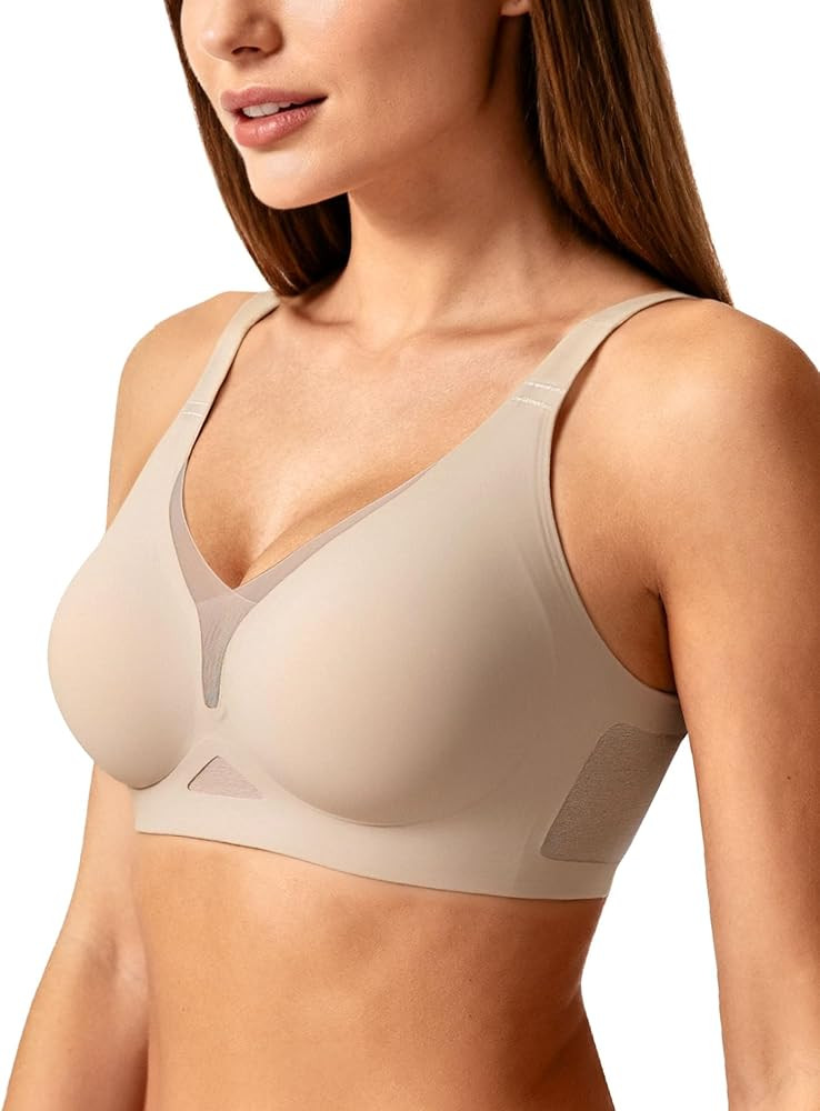As Fairy Women’s Sexy Deep V Mesh Wireless Bra Seamless Bralettes, Soft Support Breathable Comf... | Amazon (US)