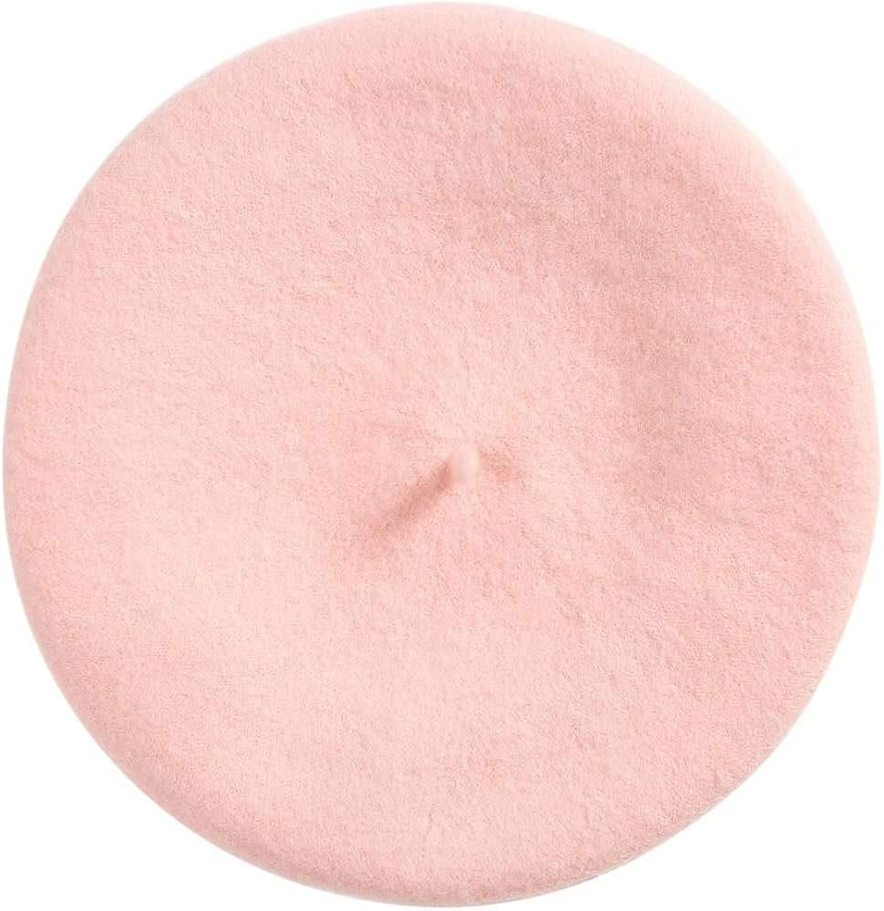Berets for Women Wool French Beanies Hat Solid Color Lightweight Casual | Amazon (US)