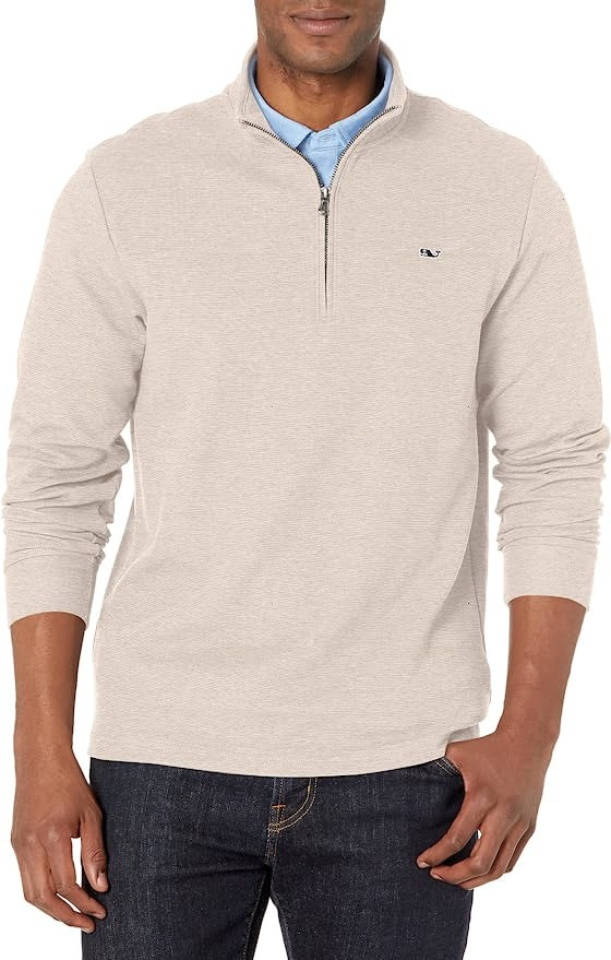 Vineyard Vines Men's Saltwater 1/4-Zip Pullover Sweater | Amazon (US)