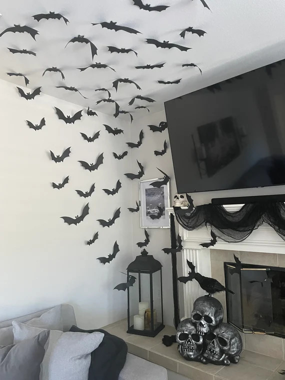 Black Bat WITH RHINESTONES Eyes  Assortment  Wall Hanging  - Etsy | Etsy (US)