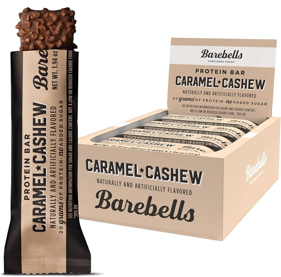 Barebells Protein Bars Caramel Cashew - 12 Count, 1.9oz Bars with 20g of High Protein - Chocolate... | Amazon (US)