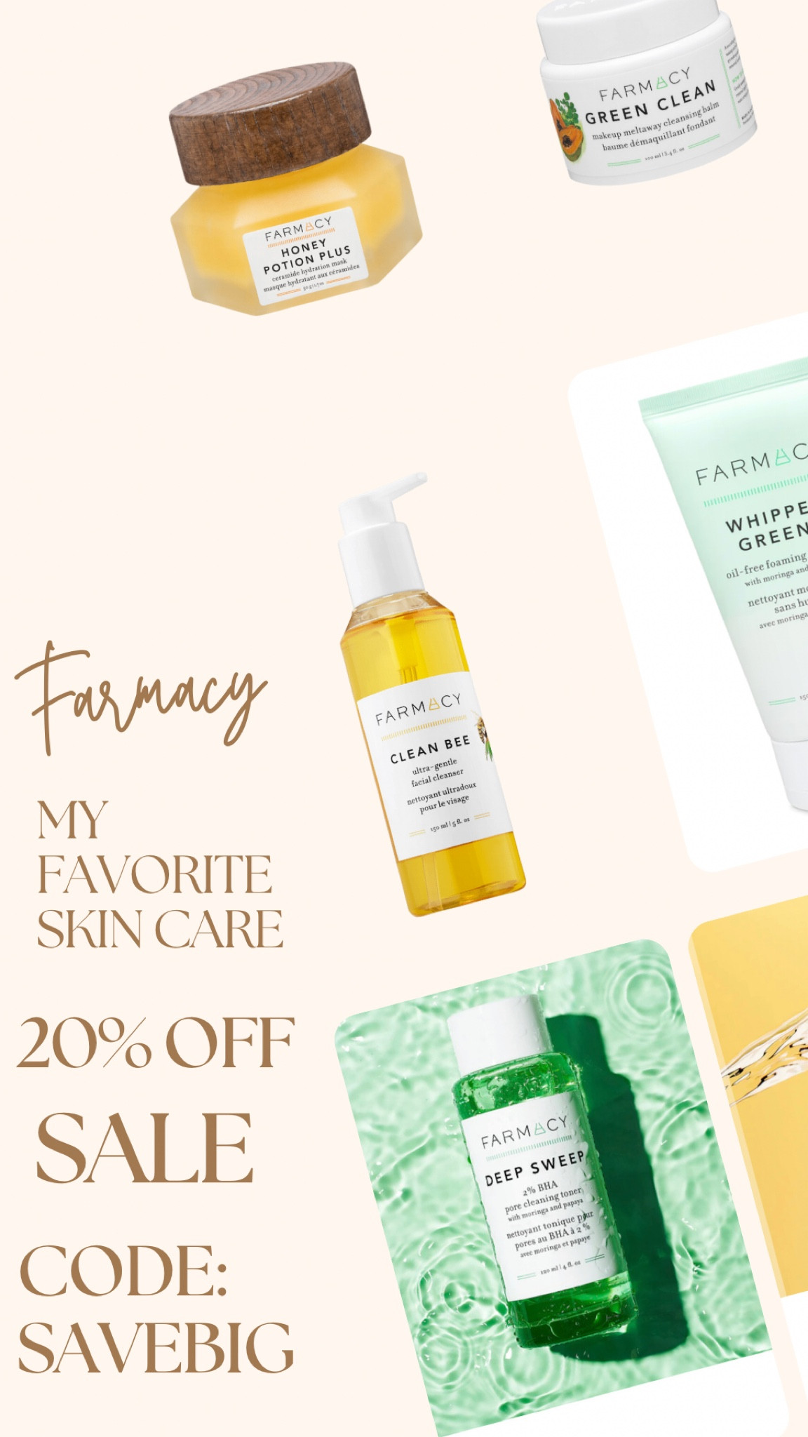 #SaleAlert - Farmacy is having 20% off sitewide!! This is your chance to try them out 🍯🐝

#LTKunder100 #LTKsalealert #LTKbeauty