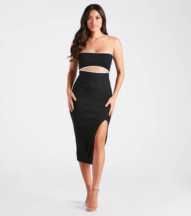 Leaving Impressions Strapless Midi Sweater Dress | Windsor Stores
