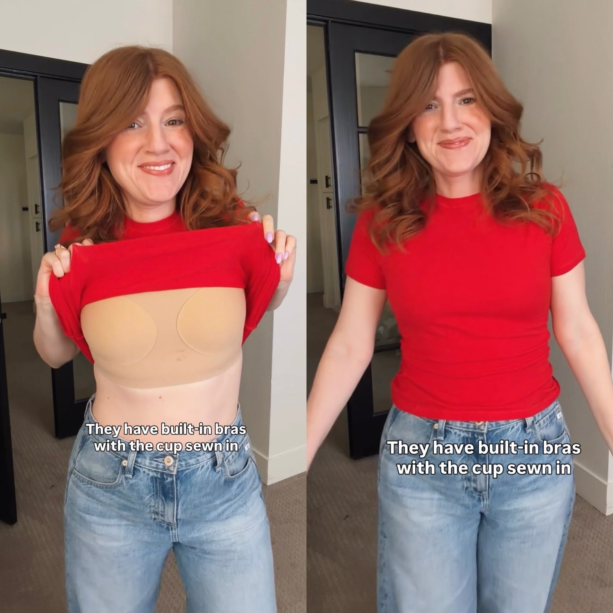 Love this tee with the built in bra! 

#LTKmomlife #LTKootd #LTKPetite