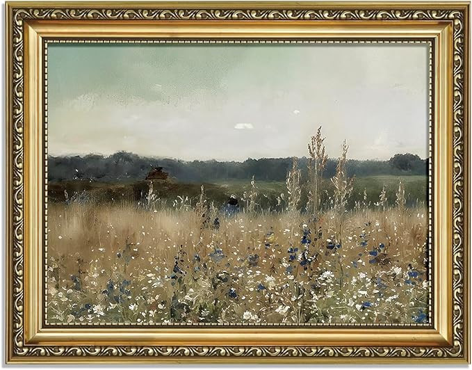 AIKETUO Gold Framed Retro Vintage Wall Art for Bedroom, Vintage Picture Room Wall Decoration, Art... | Amazon (US)