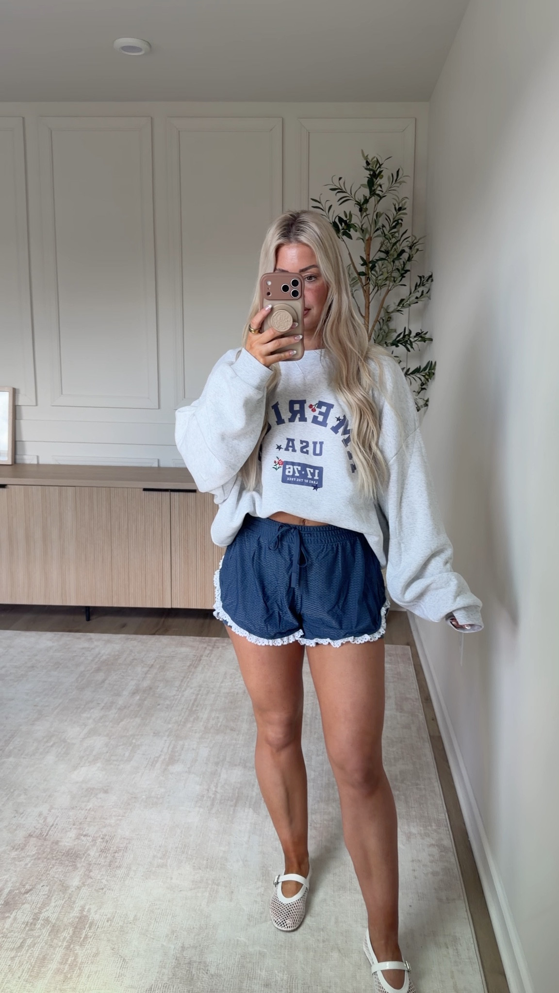 I will be living in this sweatshirt!!!! Wearing size extra large for an oversized fit. Size medium in shorts! 

#LTKootd #LTKdayinmylife #LTKgrwm