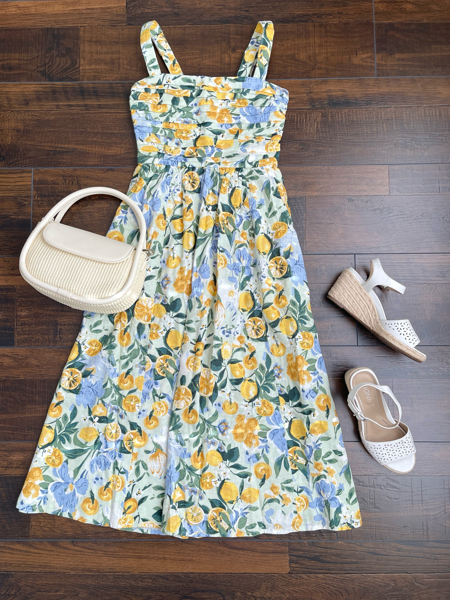 knee length dresses for ladies Summer Lemon Print Halter Maxi Dress – Muses Boutique main image 1