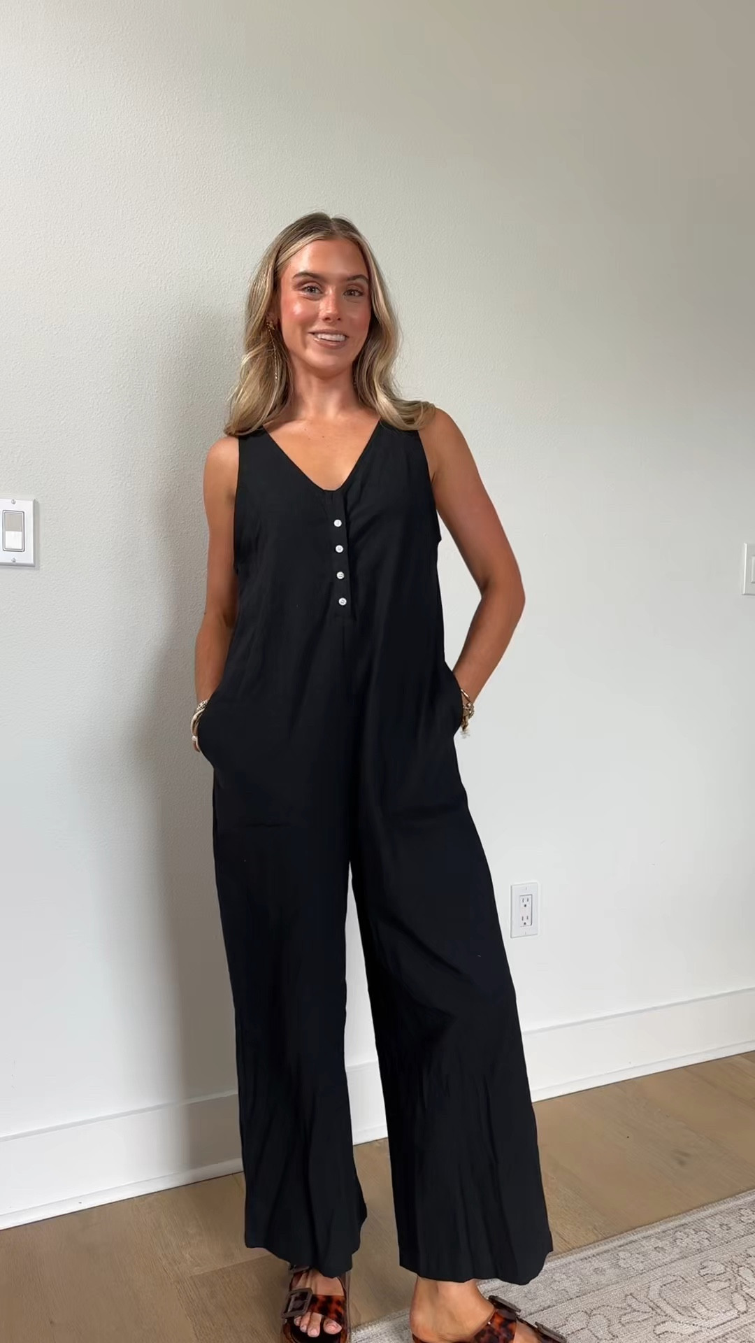 Amazon size XS Women Button Down Jumpsuits Cotton Linen Sleeveless Casual Wide Legs Rompers Loose Overall with Pockets

#LTKootd #LTKSaleAlert #LTKSeasonal