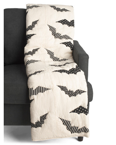 Linen Blend Quilted Bats Throw, Cotton/Polyester/Linen | TJ Maxx