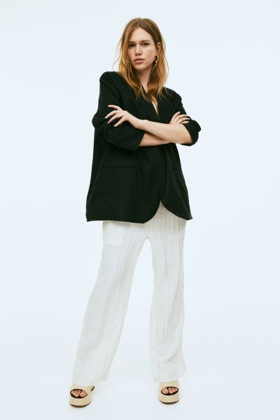 Single-breasted linen-blend blazer | H&M (UK, MY, IN, SG, PH, TW, HK)