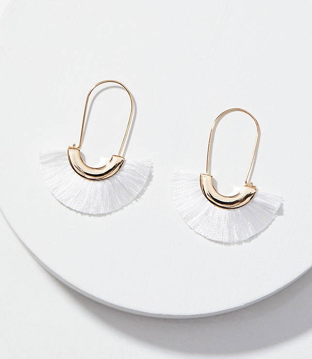 Fringe Fan Drop Earrings | LOFT