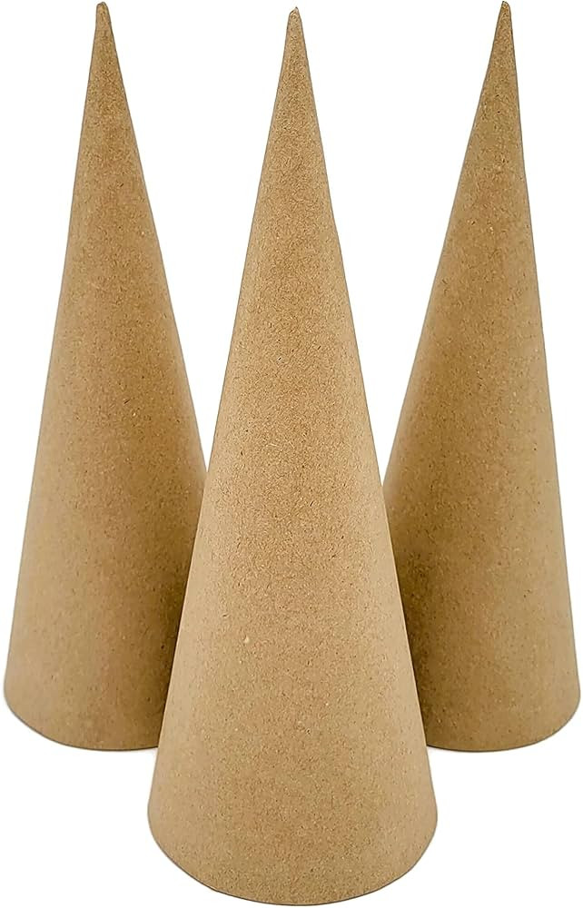 AllStellar Paper Mache Cones Open Bottom 10.63x4 in. Set of 3 (Medium) - For DIY Art Projects, Cr... | Amazon (US)