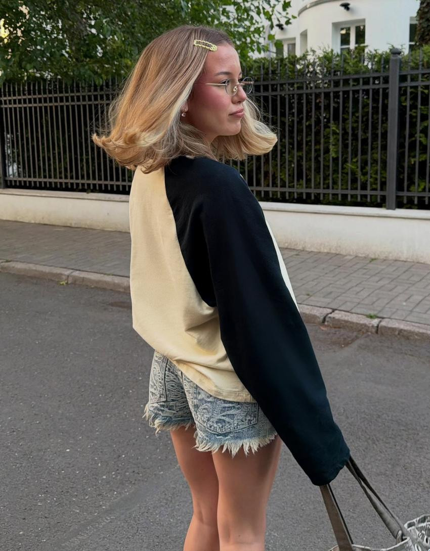 Round neck raglan jumper | Bershka UK