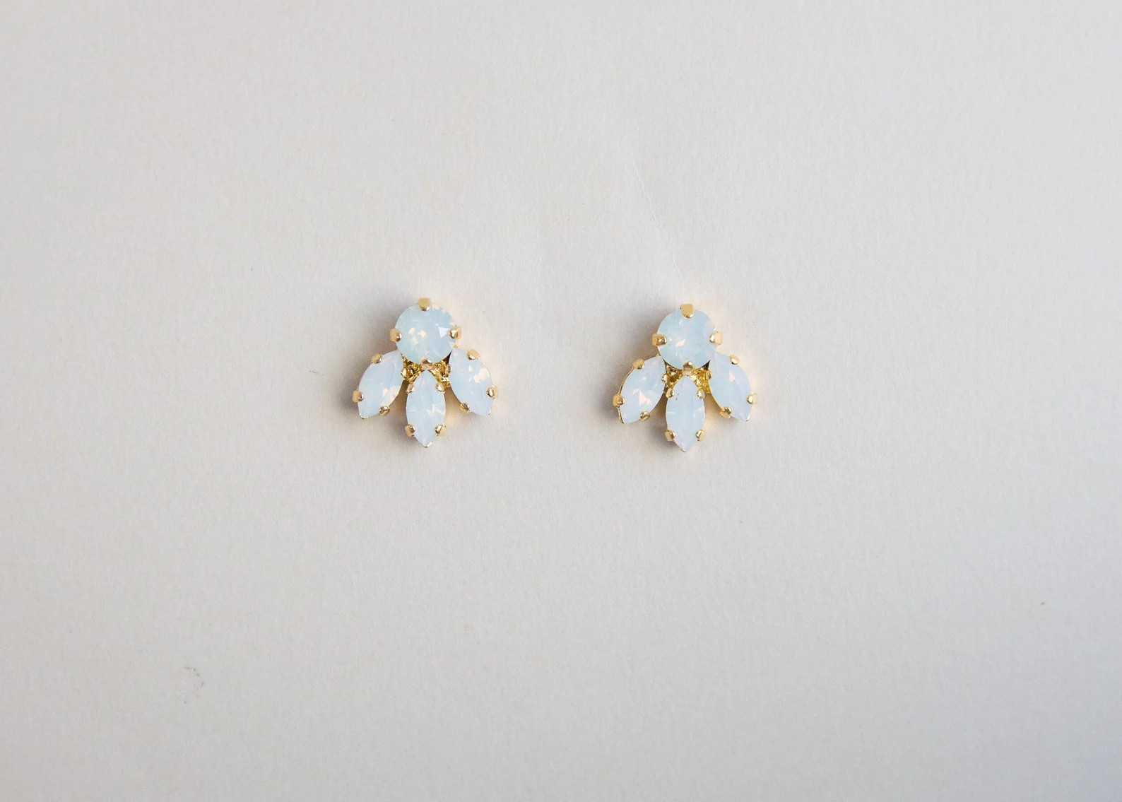 Bridesmaid Earrings, Wedding Earrings White, White Shimmer Stone Earrings, Easter Basket Ideas - ... | Etsy (US)