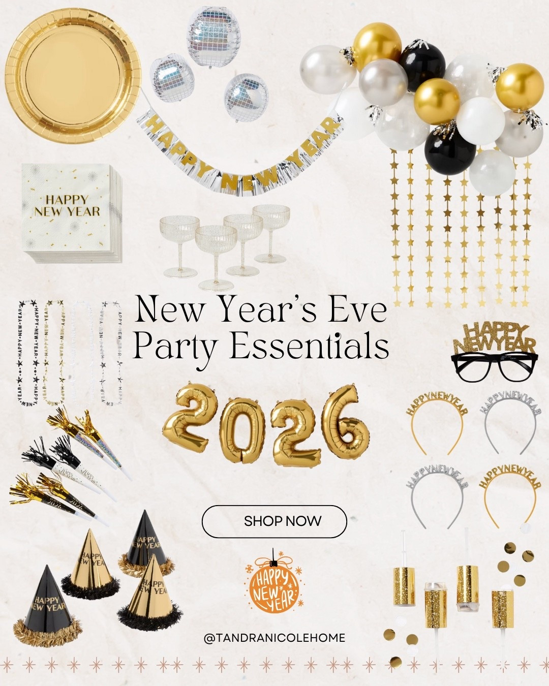 ✨ New Year’s Eve Party Essentials ✨

Everything you need to ring in the New Year at home, from classic gold balloons and festive party hats to champagne glasses, confetti, and fun photo props. Whether you’re hosting friends or celebrating with family, these New Year’s Eve decorations make it feel special without being over the top.

Perfect for a cozy New Year’s Eve party, family countdown at home, or an easy last-minute setup that still feels festive and fun. 🥂🎉

Shop all my favorite New Year’s Eve party essentials here and save yourself the stress of searching.

#LTKHoliday #LTKmomlife #LTKFindsUnder50