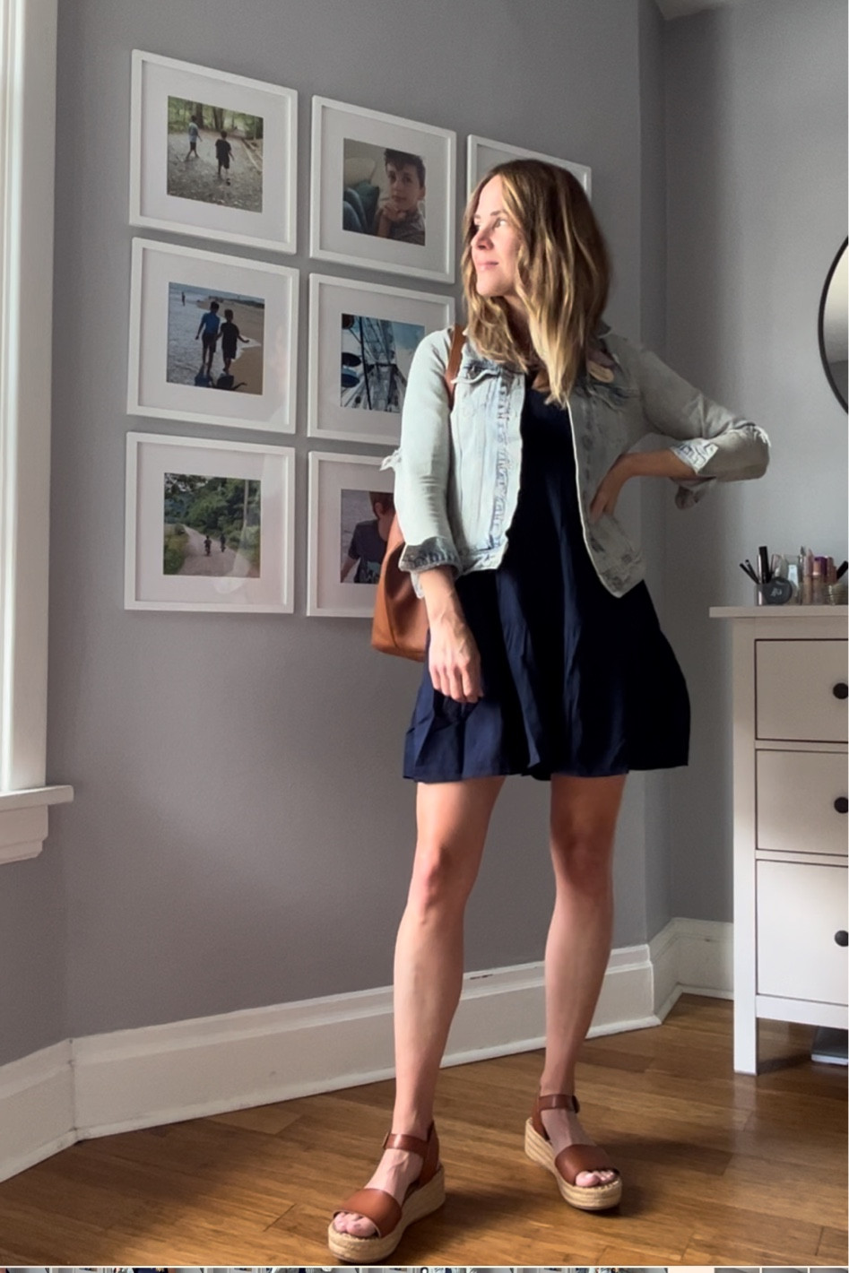 Navy smocked dress. Wearing a size small. 

#LTKstyletip #LTKFind