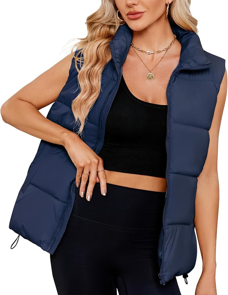 Century Star Puffer Vest for Women's Outerwear Vests Puffy Oversized 2024 Quilted Vest Tops Jacke... | Amazon (US)