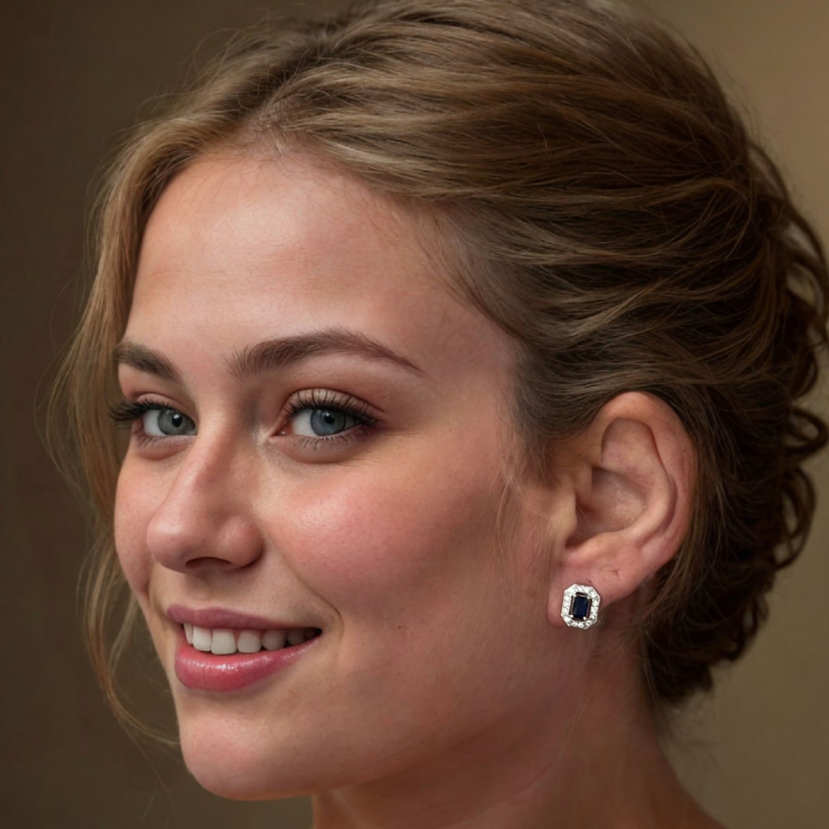 Whistledown Gemstone Stud Earrings Sapphire Silver | Wolf & Badger