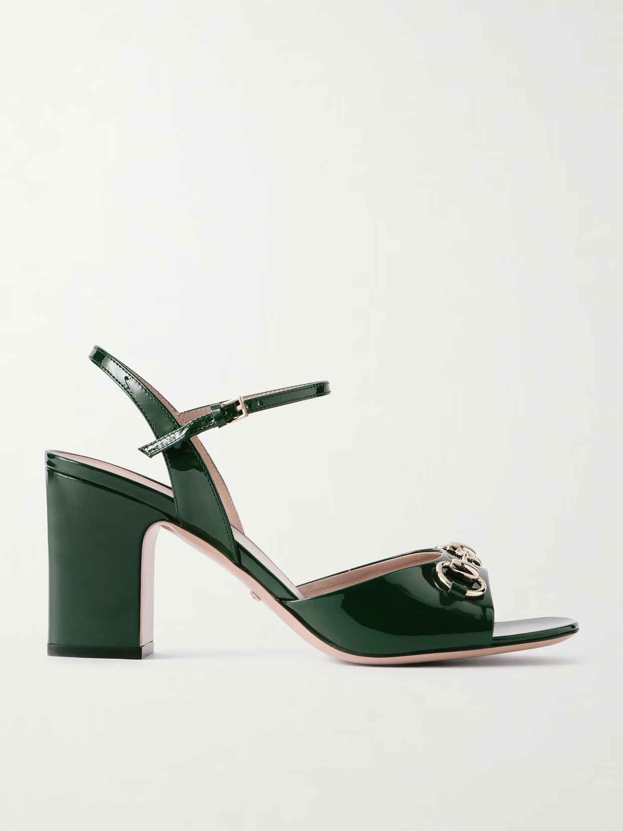 Gucci - Horsebit-embellished Patent-leather Sandals - Green | NET-A-PORTER (US)