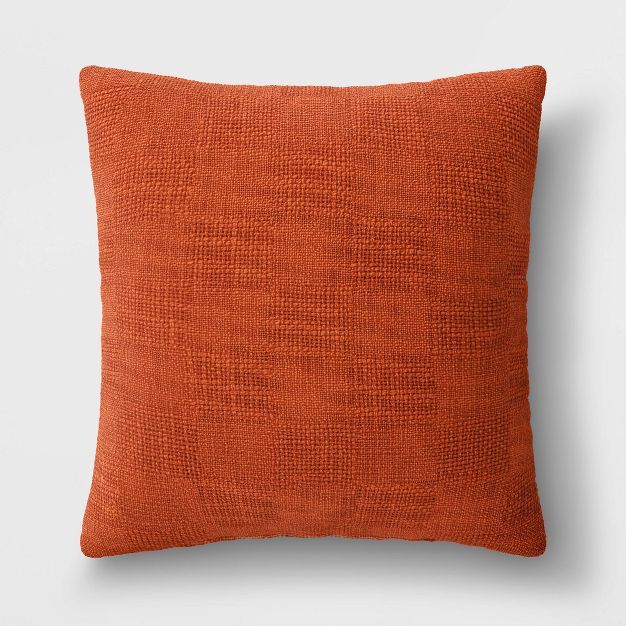 Oversized Woven Textured Check Square Throw Pillow - Threshold™ | Target