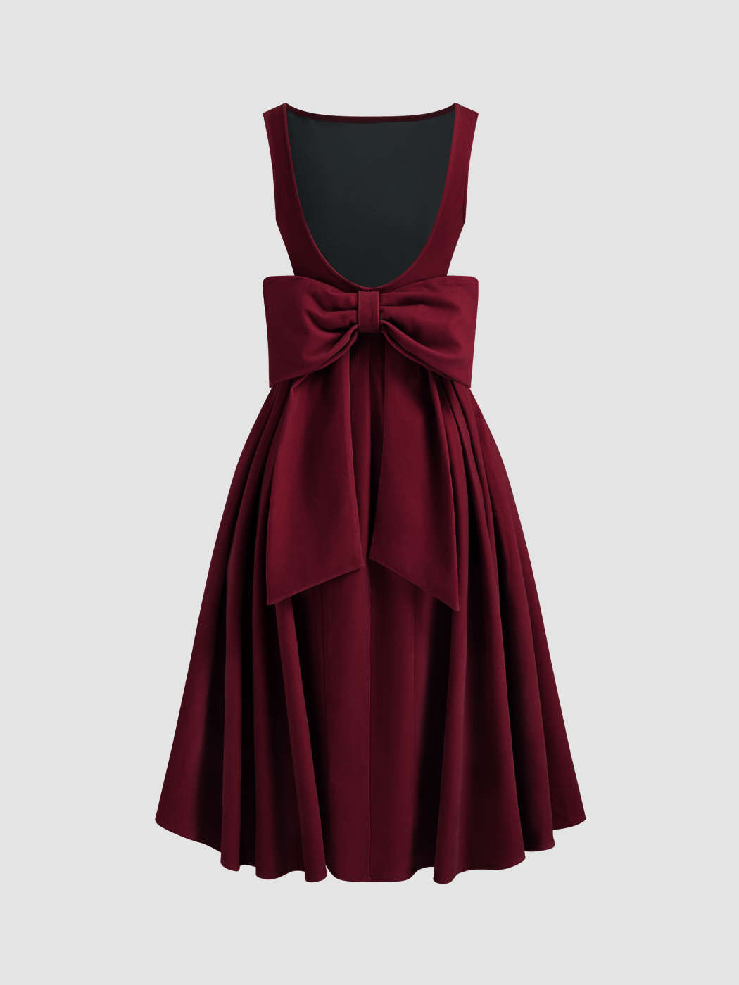 Velvet Velvet Boat Neck Bowknot Backless Midi Dress For Party/Clubbing | Cider