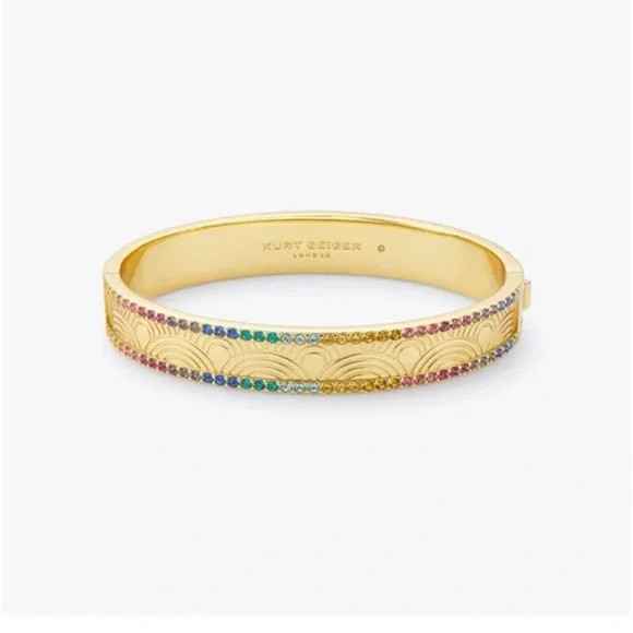 NWT Kurt Geiger London Signature Southbank Rainbow Pave Bangle Bracelet | Poshmark