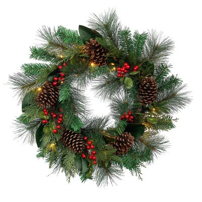 Holiday Living 26-in Pre-lit Indoor/Outdoor Battery-operated multi Mixed green Artificial Christm... | Lowe's