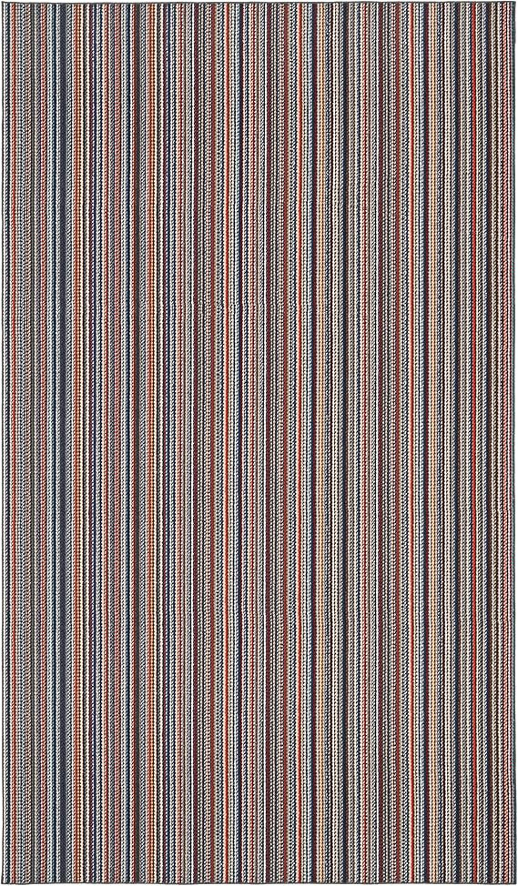 Garland Rug Carnival Stripe Non-Slip Recycled 7' X 12' Multi-Color Area Rug – Modern, Stain-Res... | Amazon (US)