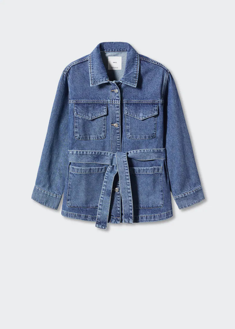 Denim jacket with belt | MANGO (UK)