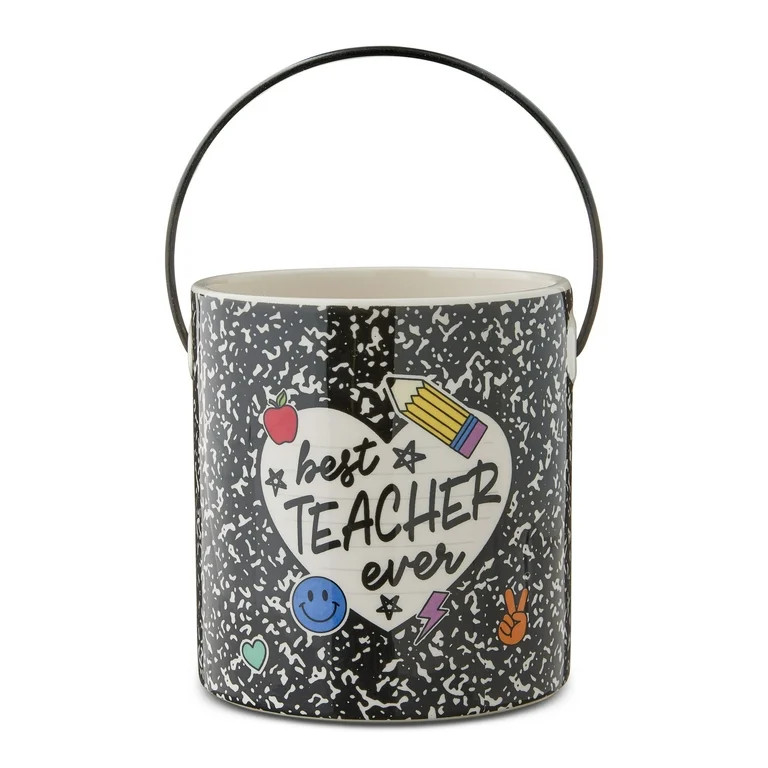 Best Teacher Ever Ceramic Pail, Multicolor, 5", Valentine's Day by Way To Celebrate | Walmart (US)